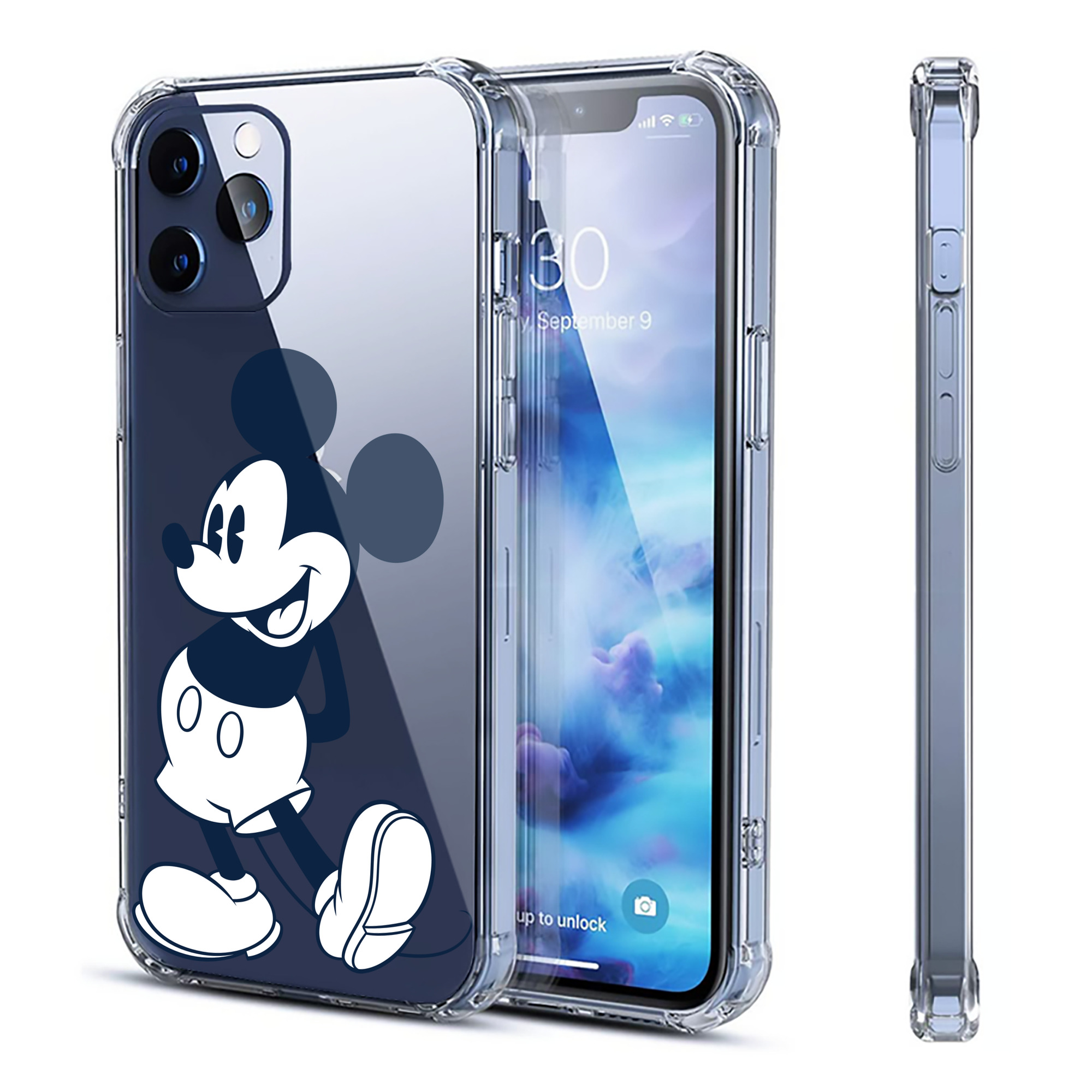（画像用） ミッキーマウス Mickey Mouse 【iPhone 12シリーズ対応】透明スマホケース（クリアソフトケース）